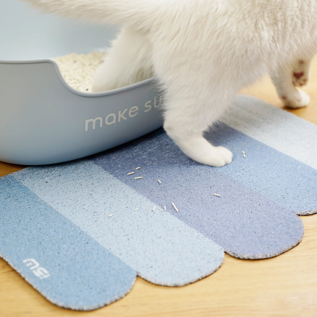 cat litter mat blue with lite