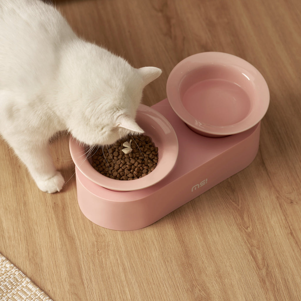 makesure jingle pet bowl with cats-pink