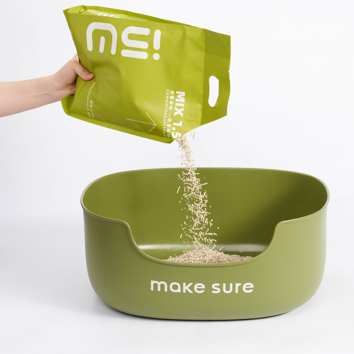 makesure 4 in 1 MIX Cat Litter, Flushable, Odor Free, Activated Carbon