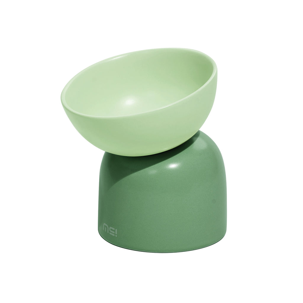 super cat bowl set – bigger, higher, healthier green / 20*20*14 cm / ceramic
