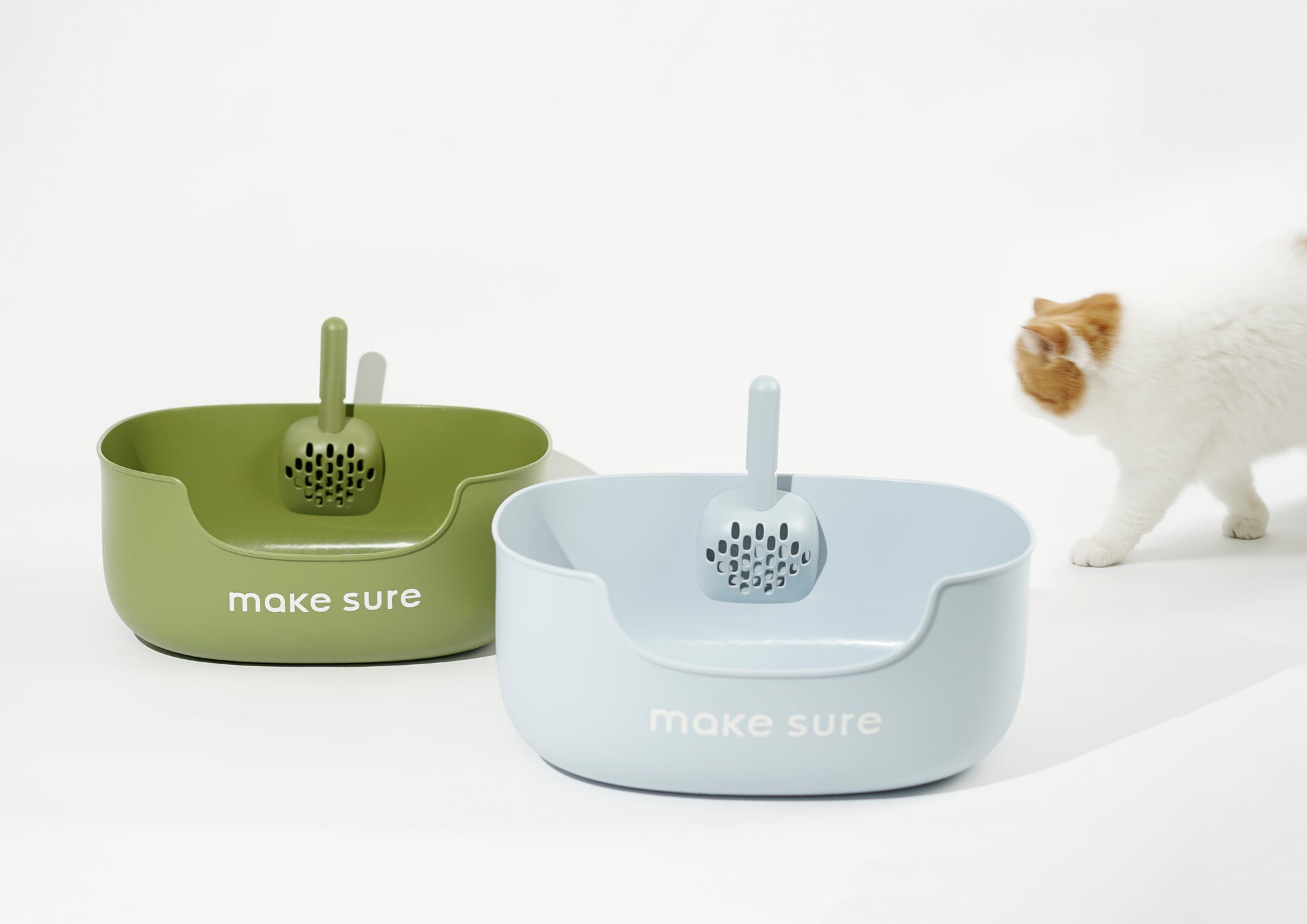 makesure LITE Large Cat Litter Box Large Safe and Sturdy Blue Gree makesurepet